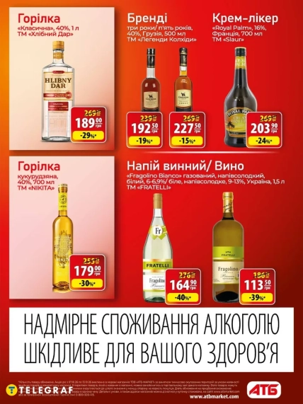 Скидки на алкогольные напитки и пиво в магазинах АТБ