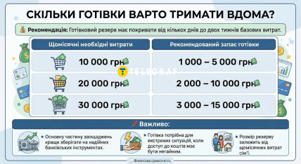 Скільки грошей тримати готівкою