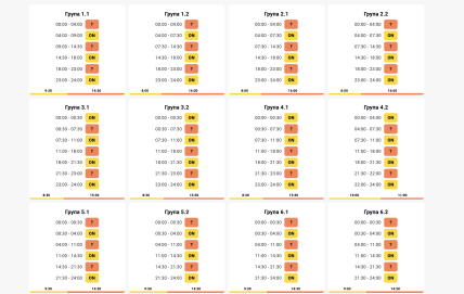 Графики отключений в Винницкой области 12 декабря