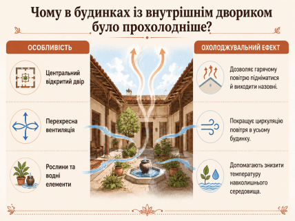 Почему в домах с внутренним двориком прохладнее