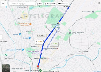 Протяжність центральної вулиці Харкова