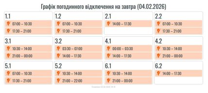 Графіки відключень в Івано-Франківській області 4 лютого