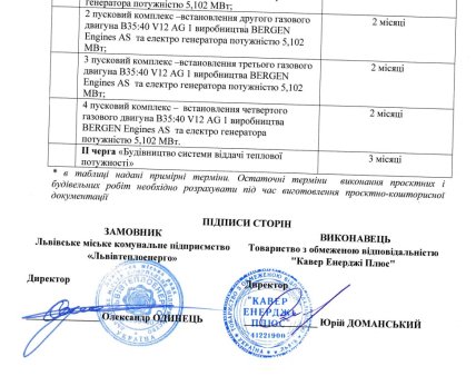 Фрагмент договору "Львівтеплоенерго" з ТОВ "Кавер Енерджі Плюс" Юрія Доманського за підписом Олександра Одинця