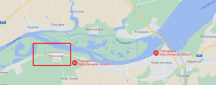 Корсунка на карте