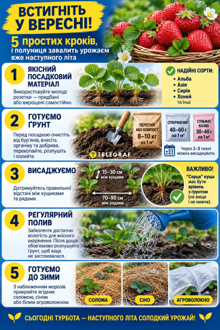 Що робити з полуницею восени