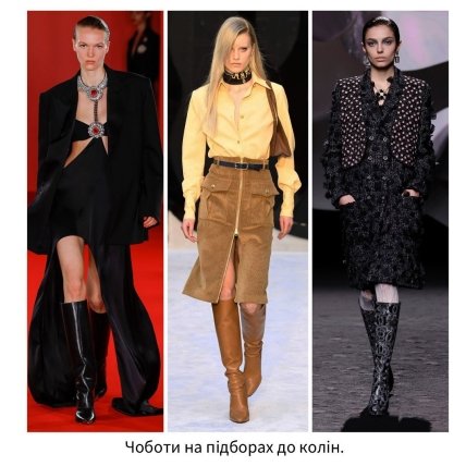 Тренди осені 2023 — Чоботи до колін на підборах