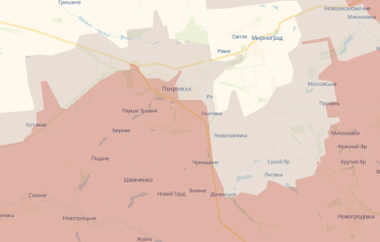 Карта боевых действий в Покровске 22.11.2025