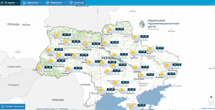 Погода в Украине на 25 декабря