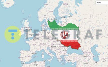 Площадь Ирана на карте