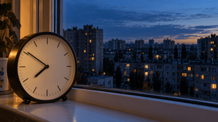 Темнота в утренние часы зимой