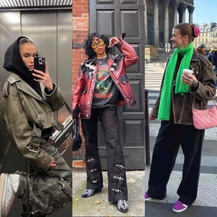 дівчата у шкіряній куртці