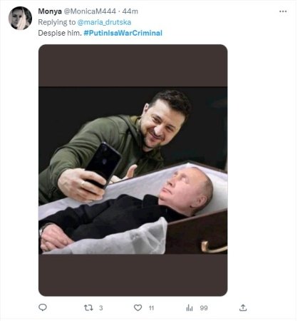 Скриншот з мемом про путіна