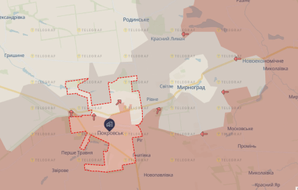 Карта бойових дій у Покровську