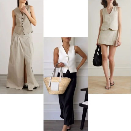 Как и с чем носить жилет летом 2023 - фото