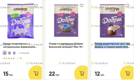 Скільки коштує глазур в Аврорі