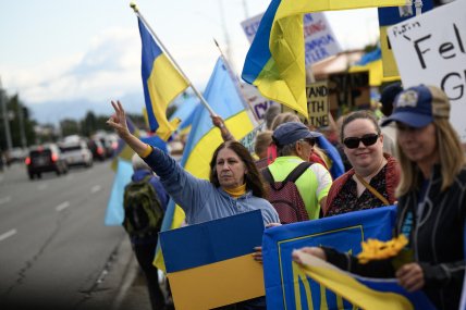 Антипутінські протести у Анкориджі 15 серпня