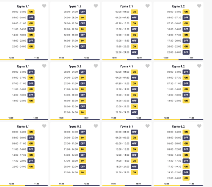 Графики отключений в Ивано-Франковской области 12 февраля