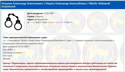 Никулин Александр на сайте Миротворец