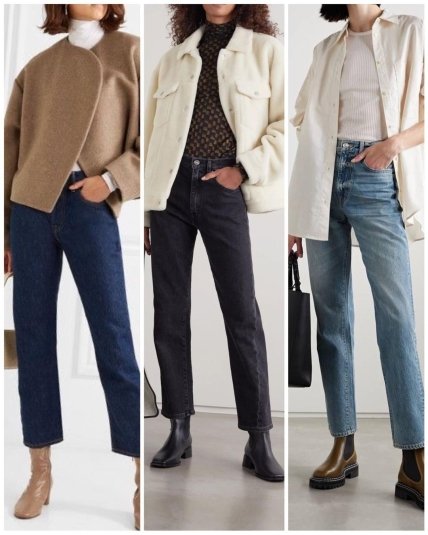 укороченные джинсы девушки