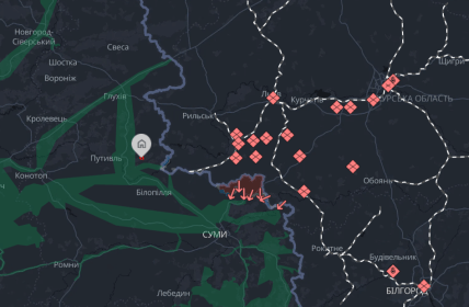 Сумська та Курська область на карті/Deepstate