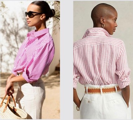 розовая полосатая рубашка