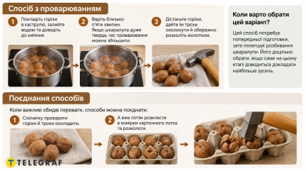Проваривание орехов помогает легче расколоть твердую скорлупу
