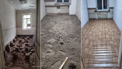 Фото ремонта общежитий для ВПЛ от волонтеров