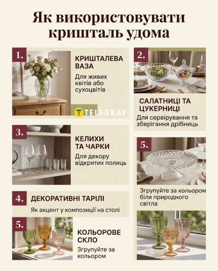 Дизайнеры советут использовать хрусталь дома