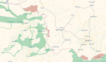 Карта DeepState, де зараз йдуть бої в Сумській області 14.03.2026