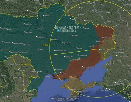 Карта з вказаним Донецьким аеропортом