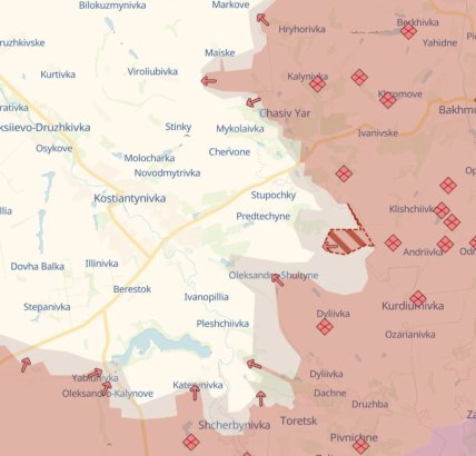 Продвижение россиян на фронте DeepState