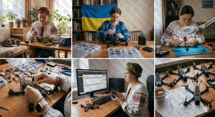 Домогосподарки роблять дрони. Фото: ІІ/"Телеграф"