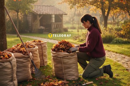 опавшие листья, осень, сад