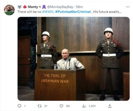 Скриншот з мемом про путіна