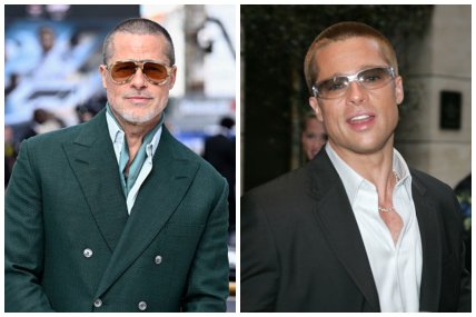 Бред Пітт у 2005 та 2025 роках