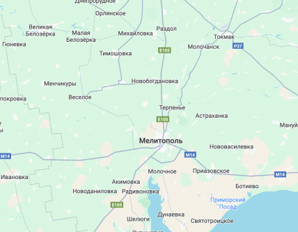 Мелитополь на карте