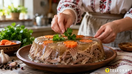 холодець без желатину, м'ясо з кістками