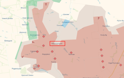 Ситуація в районі Новоторїцького на карті 7.09.2025