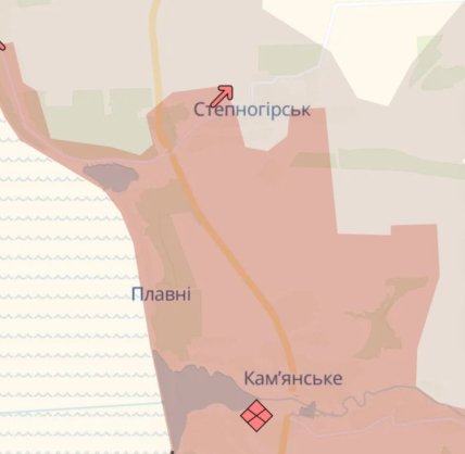 Степногірськ на карті DeepState