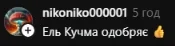 Коментар @nikoniko00001 зі словами "Був Кучма одобряє" та емодзі піднятого великого пальця