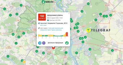 Уровень качества воздуха в Киеве 24 мая