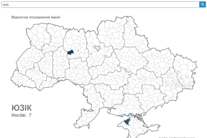 Распространение имени Юзік