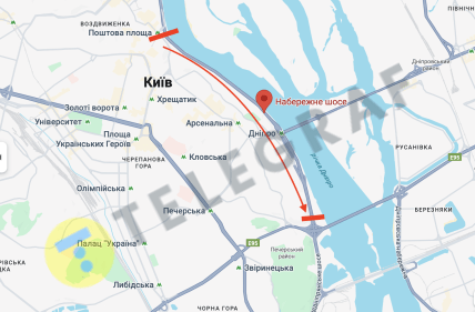 Де на Набережному шоссе можна рухатись зі швидкість до 80 км на год