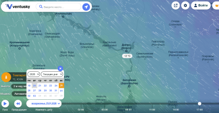 Погода в Днепре на 25 января.