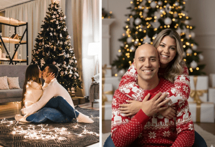 ідеї фото біля ялинки, новий рік, фотосесія