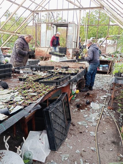 Зруйнована теплиця  на Полтавщині