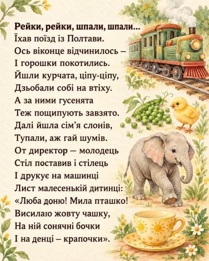 Українською мовою цей вірш звучить мелодійніше
