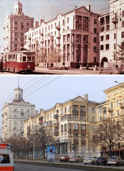 Старое фото Соборного проспекта в Запорожье