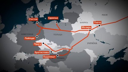 Нефтепровод Дружба на карте