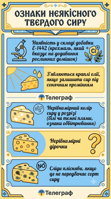 Как отличить некачественный сыр, инфографика